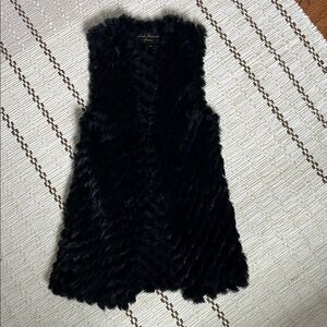Linda Richards Luxury Black Rabbit Fur Vest